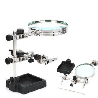 Sinotech Third Hand Soldering Iron Stand Helping Magnifier Glass Workstation Light Magnifier #508 