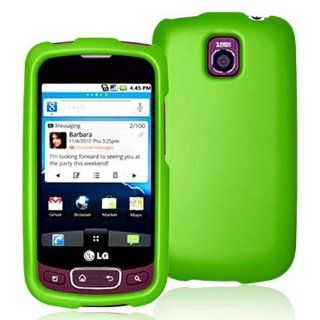 LG OPTIMUS T P509 NEON GREEN RUBBERIZED CASE Cell Phones & Accessories