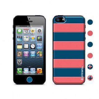 id America CSIA502 NVY Cushi Case for iPhone 5   Retail Packaging   Navy Stripe Cell Phones & Accessories