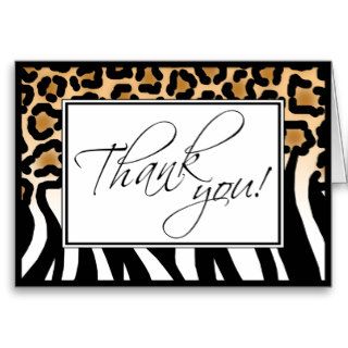 Cheetah Print to Zebra Print Custom Thank You Card