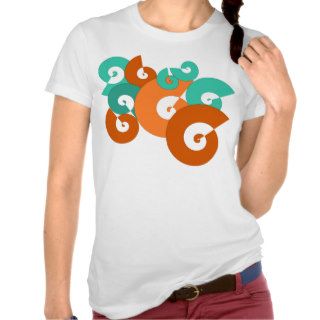 Turquoise and Terra Cotta Spiral Tees