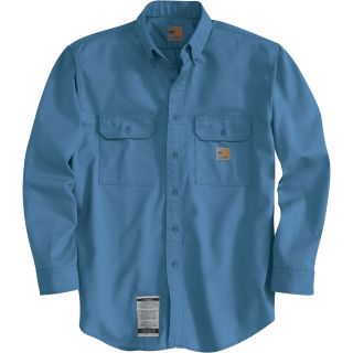 Carhartt Flame-Resistant Twill Shirt with Pocket Flap — Blue, X-Large, Regular Style, Model# FRS160  Flame Resistant Long Sleeve Button Down Shirts