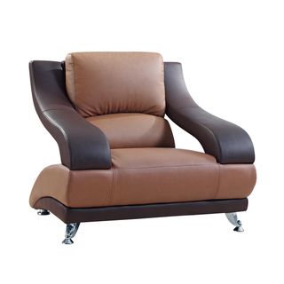 Two tone Brown Bonded Leather Chair Chairs