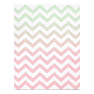 Modern Geometric Mint Green Pink Ombre Chevron Full Color Flyer