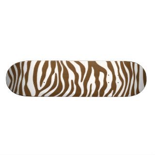 Brown Zebra Animal Print Skate Board