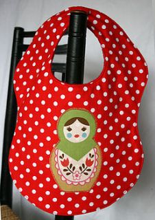 matryoshka spotty bib by nickynackynoo