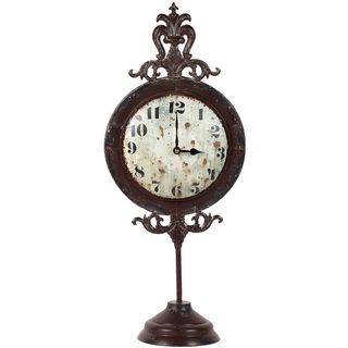 Urban Trends Collection Antique Metal Table Clock Urban Trends Collection Vases