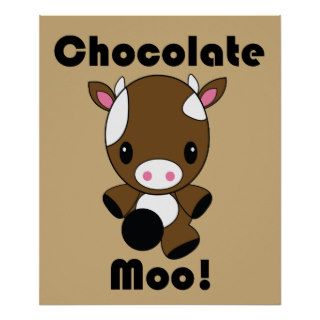 Chocolate Moo Kawaii Cow poster