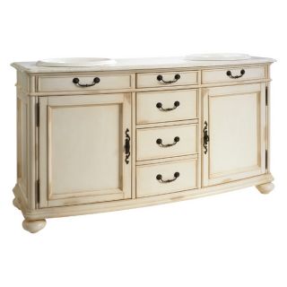 ESTATE by RSI 61 Antiqued White Vintage Bath Vanity with Top