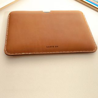 personalised leather sleeve for ipad mini by carve on