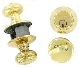 Schlage FB350VPLY505 Plymouth Combo Kit, Bright Brass   Doorknobs  