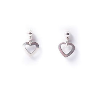 silver heart earrings by francesca rossi designs