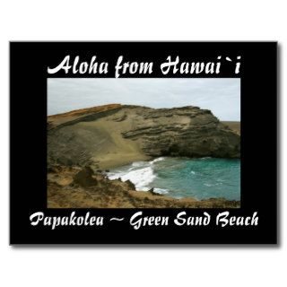 Hawaii Green Sand Beach Postcard