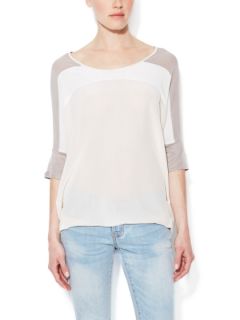 Silk Colorblock Wedge Top by Gold Hawk