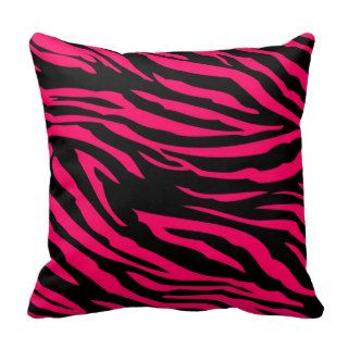 Hot Pink Black Zebra Print Couch Throw Pillow
