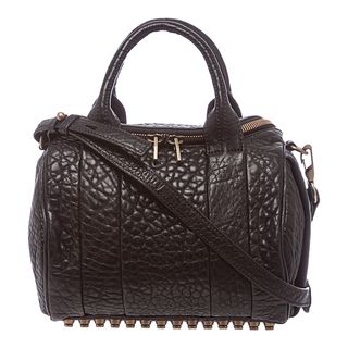 Alexander Wang 'Rockie' Black Lambskin Leather Satchel Alexander Wang Designer Handbags