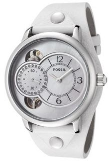 Fossil ME1092  Watches,Womens Twist Automatic White Crystal White Leather, Casual Fossil Automatic Watches