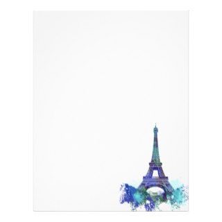 La tour Eiffel  color splash Letterhead Template
