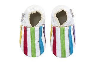 stripe leather baby shoes by baba+boo