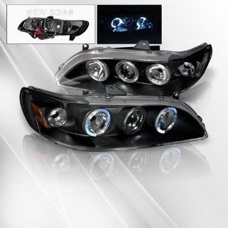 Honda Accord 98 99 00 01 02 Projector Headlights /w Halo/Angel Eyes ~ pair set (Black) Automotive