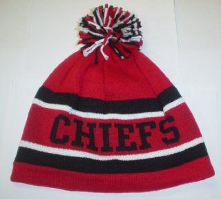 Kansas City Chiefs Reebok Cuffless Ball Top Beanie Hat  Sports Fan Beanies  Sports & Outdoors