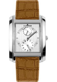 JACQUES LEMANS 1394B  Watches,Mens Format Silver Dial Brown Leather, Casual JACQUES LEMANS Quartz Watches