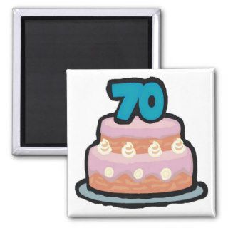 Birthday Cake 70th Birthday Gifts Fridge Magnets