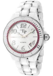 Lucien Piccard 27107WHP  Watches,Womens Celano Automatic MOP Dial Pink Sapphire White Ceramic & Stainless Steel, Luxury Lucien Piccard Automatic Watches