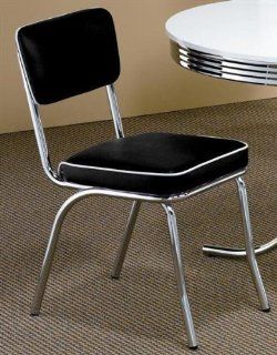 50?s Soda Fountain Chair   Black Cushion (Sold As a Pair) by Coaster Furniture   Dining Chairs