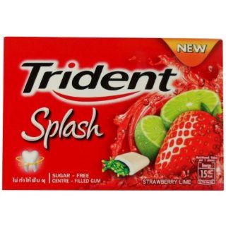 Trident Splash Chewing Gum Strawberry Lime Flavor Sugar Free (Pack of 10)  Grocery & Gourmet Food