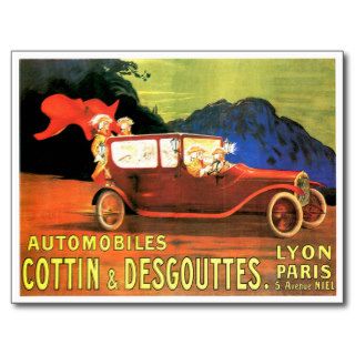 Cottin & Desgouttes ~ Vintage French Motor Car Ad Postcards