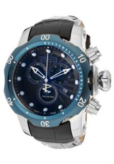 Invicta 10822  Watches,Mens Venom/Reserve Black Textured Dial Black Genuine Leather, Chronograph Invicta Quartz Watches