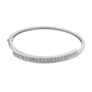10 CT. T.W. Diamond Bypass Bangle in Sterling Silver   Zales
