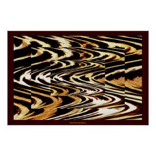 Zigzag of Tiger Cool Nature Animal Chevron Pattern Poster