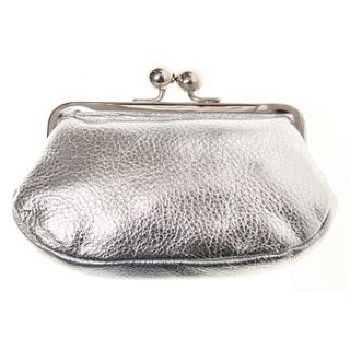 silver 'maud' leather purse by lavender room
