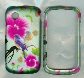 Zte Avail Z990 At&t / Zte Merit 990g Straight Talk Rubberized Faceplate Hard Phone Case Cover Snap on Protector Accessory Cute Birds Spring Flowers Cell Phones & Accessories