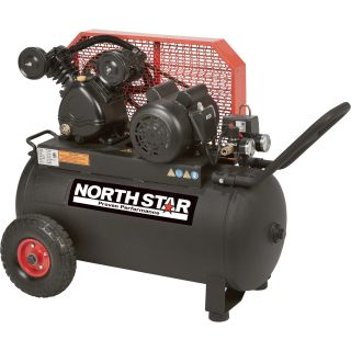 NorthStar Belt Drive Single-Stage Portable Air Compressor — 2 HP, 20-Gallon, Horizontal, 5.0 CFM  2   9 CFM Air Compressors