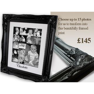 framed personalised new baby photo collage by picture proud ltd