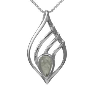 Sterling Silver Teardrop Moonstone Necklace (Thailand) Necklaces