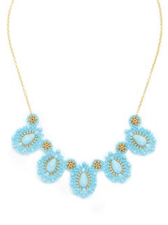 Turquoise Teardrop Station Necklace by Miguel Ases