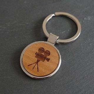 wooden film key ring by maria allen boutique
