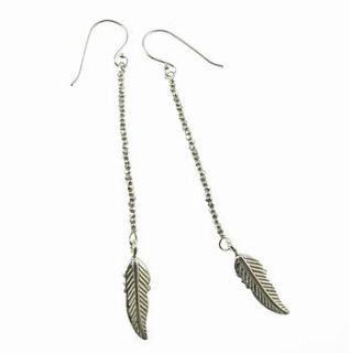 zanzibar silver feather earrings by melinda mulcahy