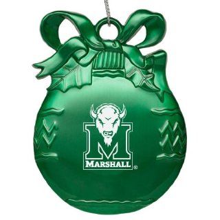 Marshall University   Pewter Christmas Tree Ornament   Green Sports & Outdoors