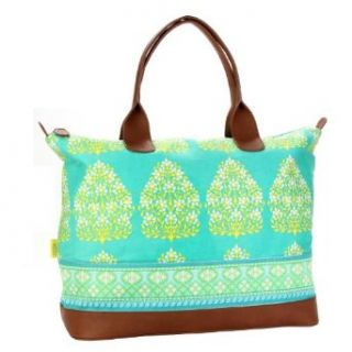 Amy Butler for Kalencom Marni Duffle Bag without Ribbon   Henna Tree Bay Leaf Multicolor   AB118  Clothing