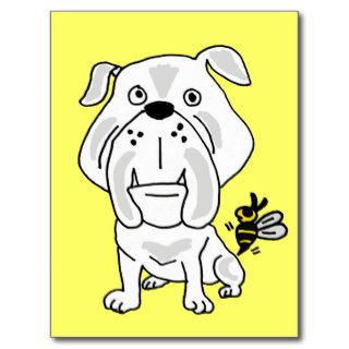 XX  Yellow Jacket Stinging Bulldog Cartoon Post Card