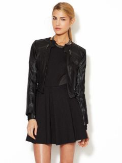 Galo Cropped Leather Jacket by Stella & Jamie