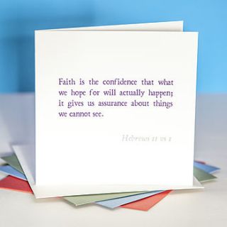'faith is the confidence' bible verse card by belle photo ltd