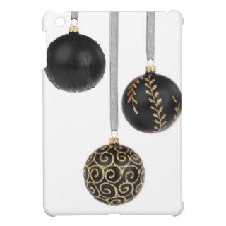 Shiny Modern Black Gold Glitter Christmas Balls iPad Mini Cover