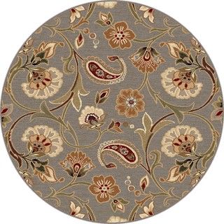 Infinity Blue/ Green Floral Rug (5'3 Round) 7x9   10x14 Rugs