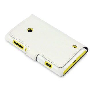 Nokia Lumia 521 Covert Branded Purse Wallet Faux Leather Case (White) Cell Phones & Accessories